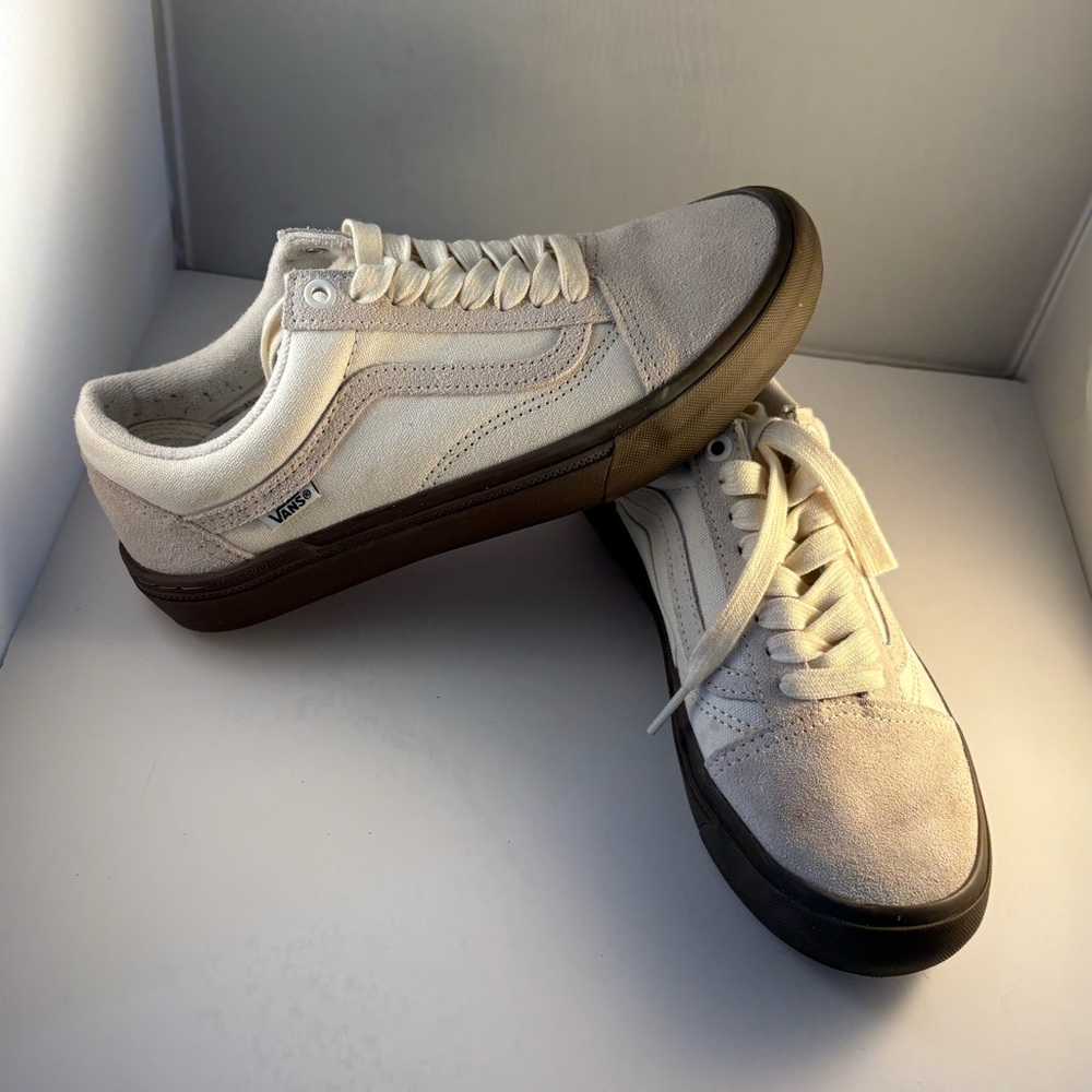 Vans Casual Shoes White Bone Suede Sneakers US Size Men 6.5 Women 8 500264 BMX